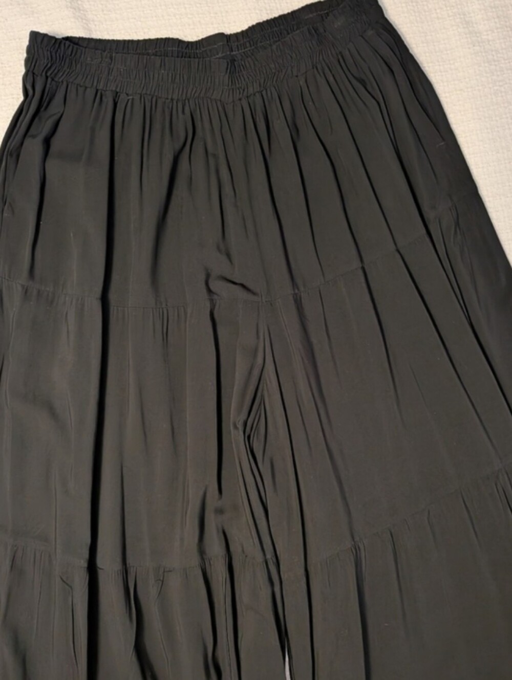 Eloquii Black Wide-Leg Tiered Palazzo Pants - Picture 6 of 12